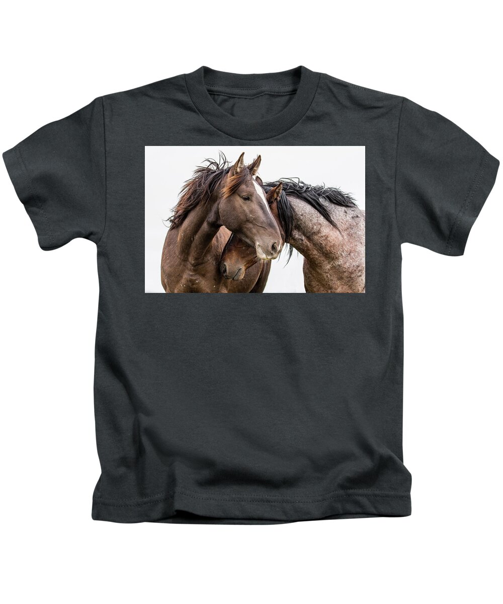 Wild Horses Kids T-Shirt featuring the photograph Secrets by Mary Hone
