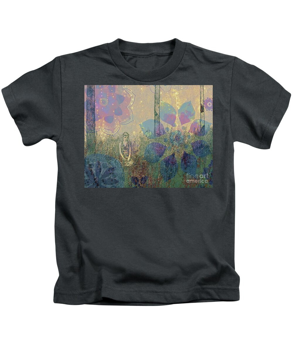 Sharaabel Kids T-Shirt featuring the photograph Serenity in the Mod Forest by Shara Abel