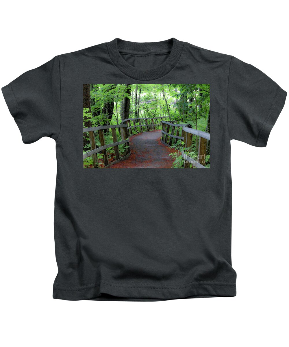 Maine Kids T-Shirt featuring the digital art Shaded Walk by Patti Powers