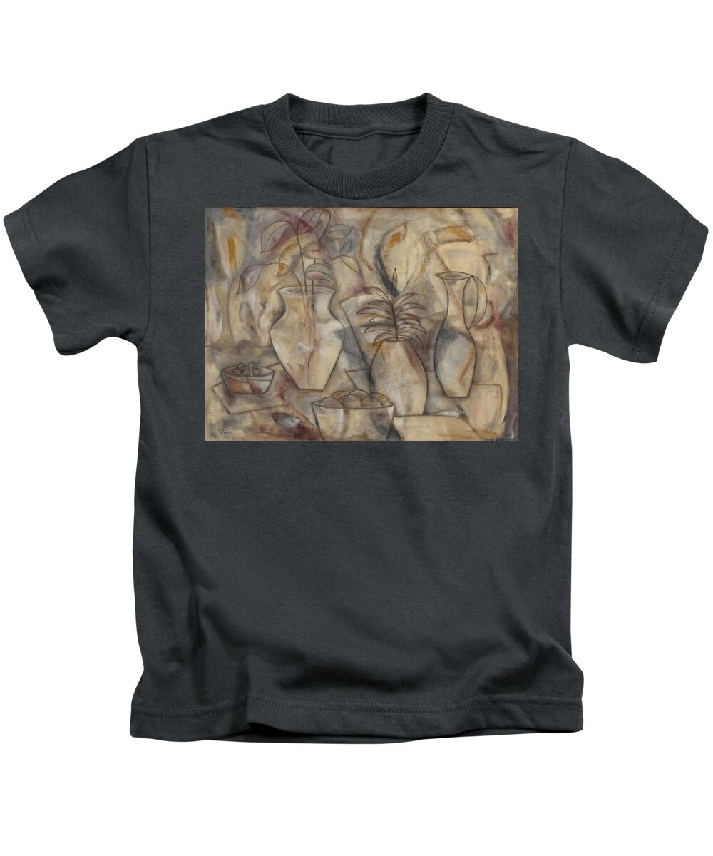 Still Life Kids T-Shirt featuring the painting Shades of Serenity by Trish Toro