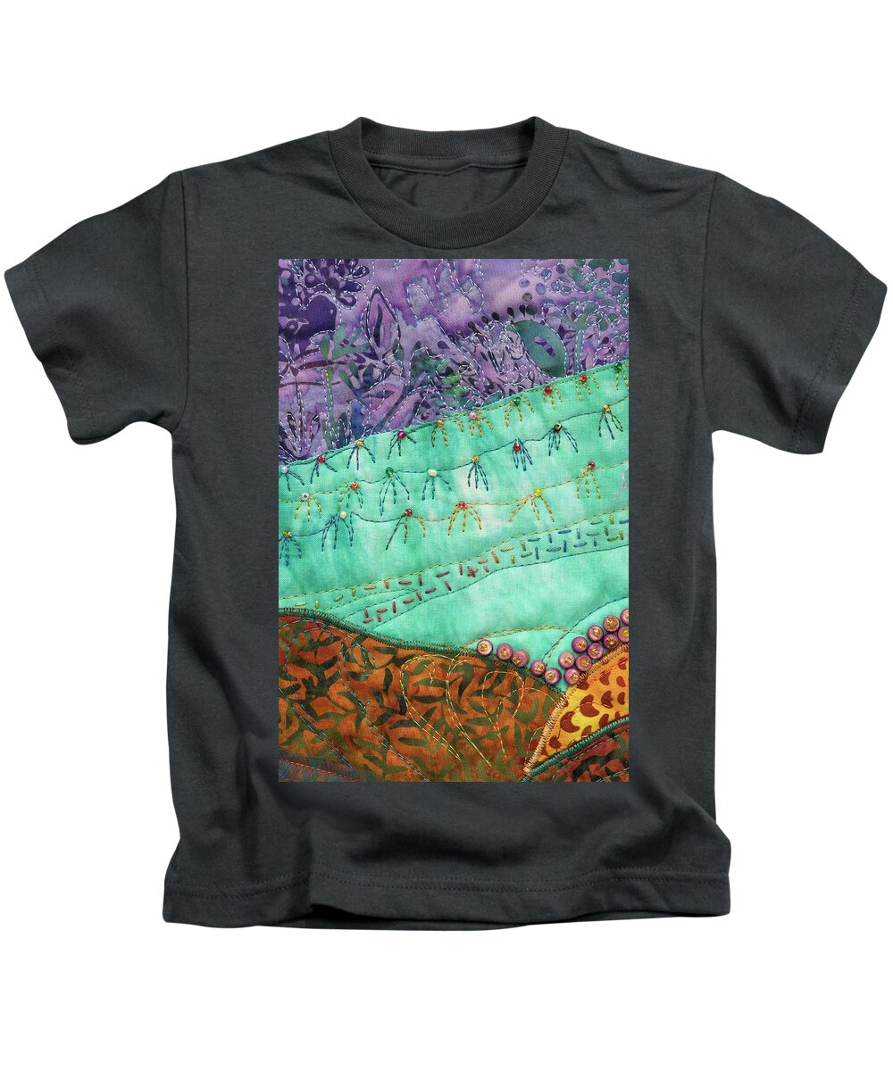Shrine To Land And Sky Kids T-Shirt featuring the mixed media Shrine to Land and Sky D by Vivian Aumond