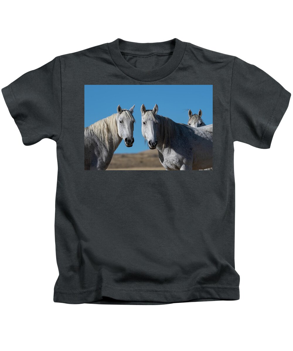 Wild Horses Kids T-Shirt featuring the photograph Sisters in Life by Mary Hone