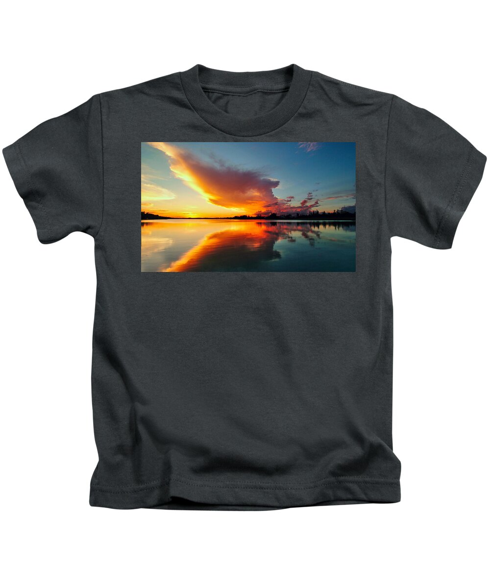 Clouds Kids T-Shirt featuring the photograph Sky Reflections by Montez Kerr
