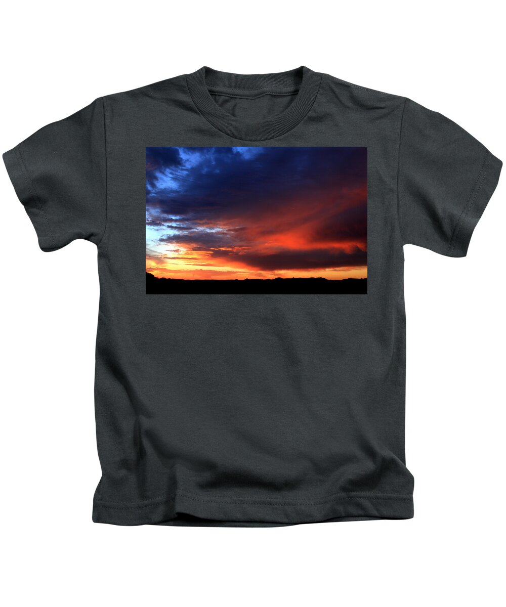 Sky Fire Kids T-Shirt featuring the photograph SkyFire 4 by Gene Taylor