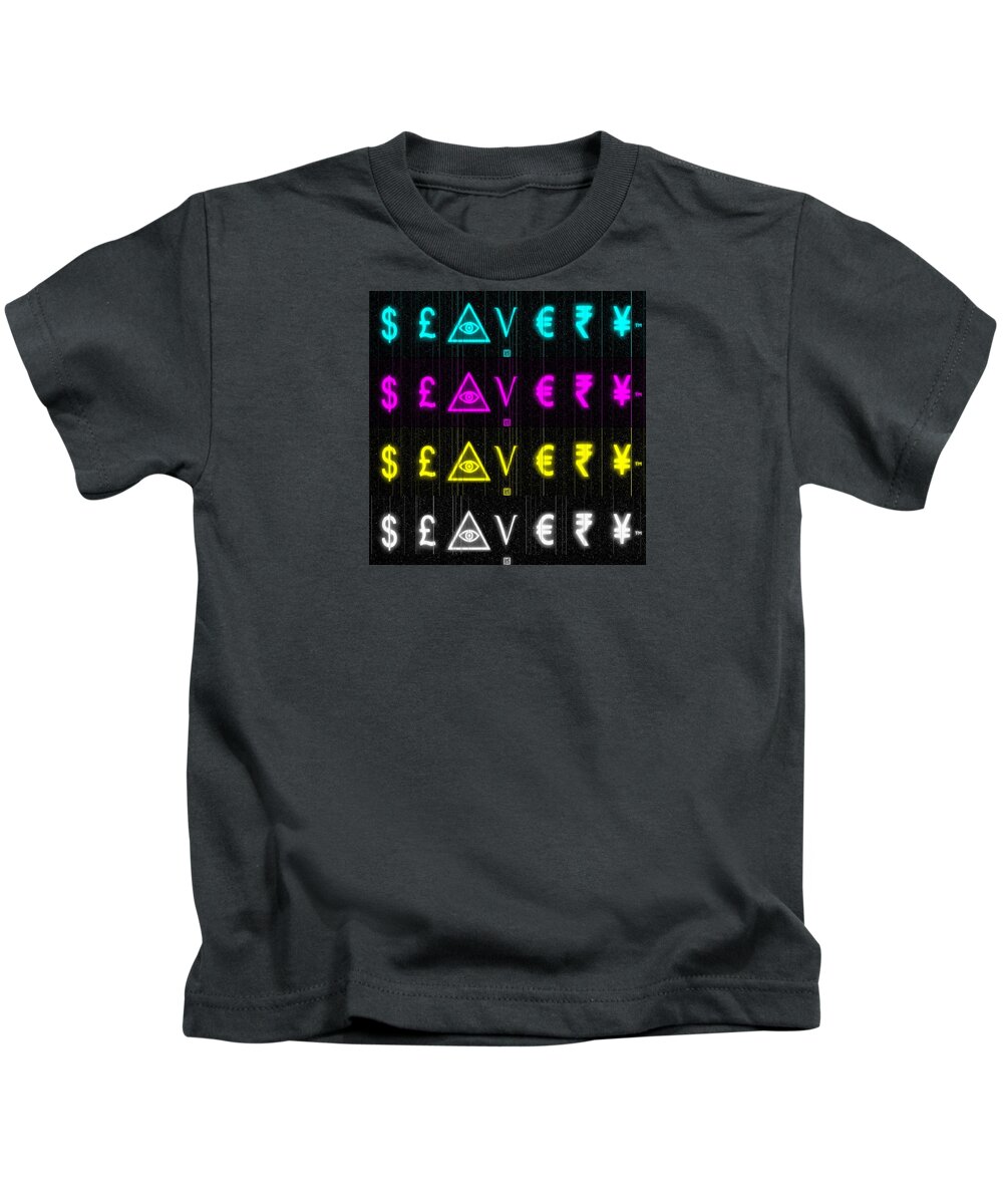 Slavery Kids T-Shirt featuring the digital art Slavery C M Y K by Wunderle