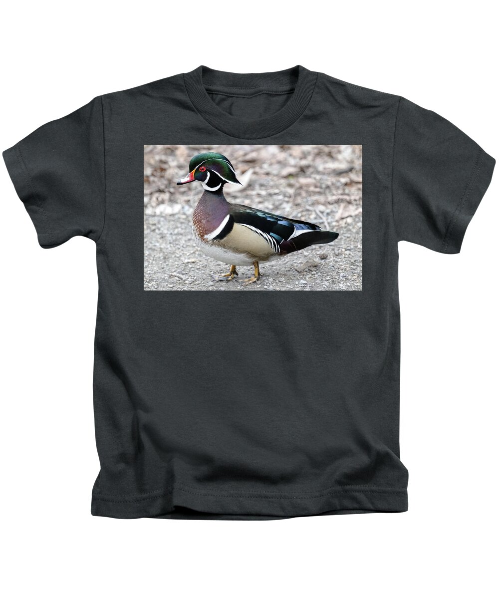 Woodduck Kids T-Shirt featuring the photograph Smiling by Jerry Cahill