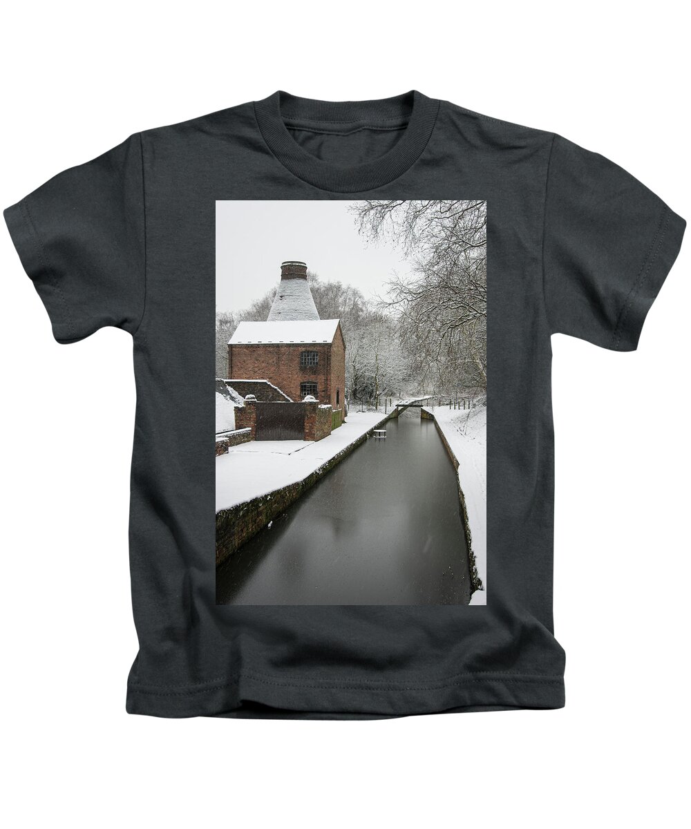 Kiln Kids T-Shirt featuring the photograph Snowy canal by Average Images