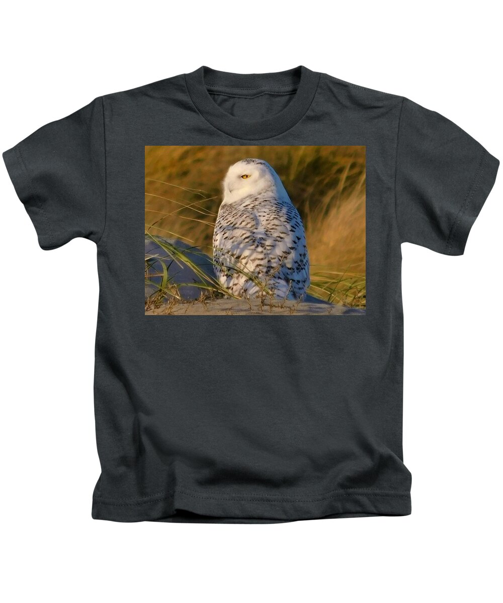 - Snowy Owl 2 Kids T-Shirt featuring the photograph - Snowy Owl 2 by THERESA Nye