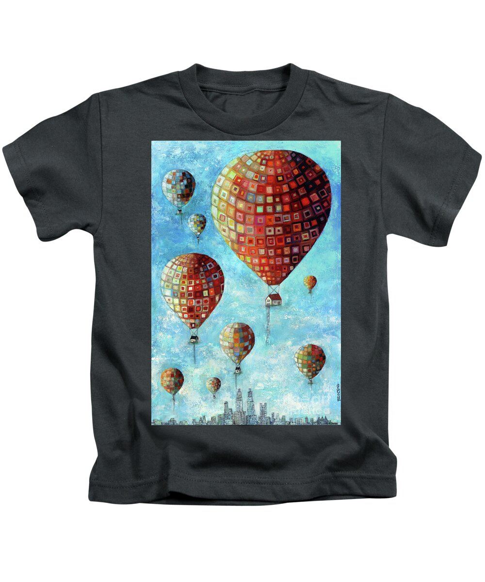 Social Kids T-Shirt featuring the painting Social Distancing by Manami Lingerfelt