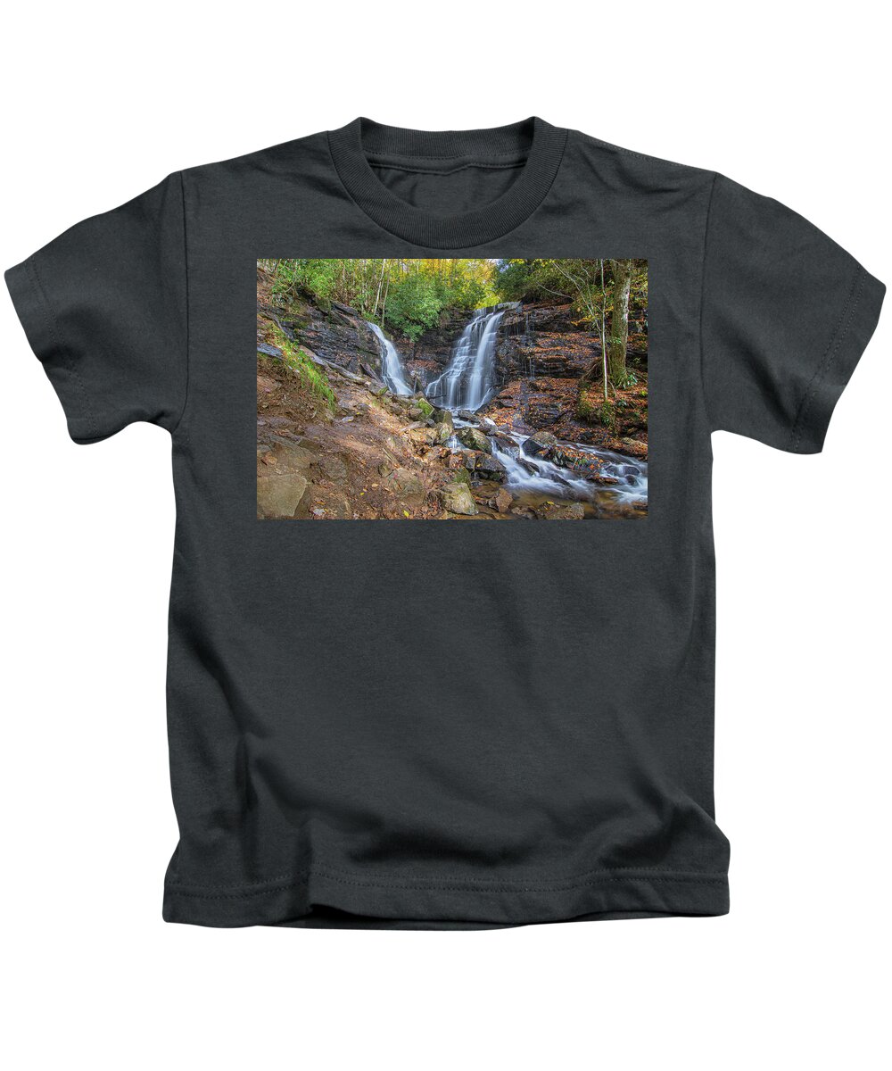 Soco Falls Kids T-Shirt featuring the photograph Soco Falls - Near Blue Ridge Parkway by Bob Decker