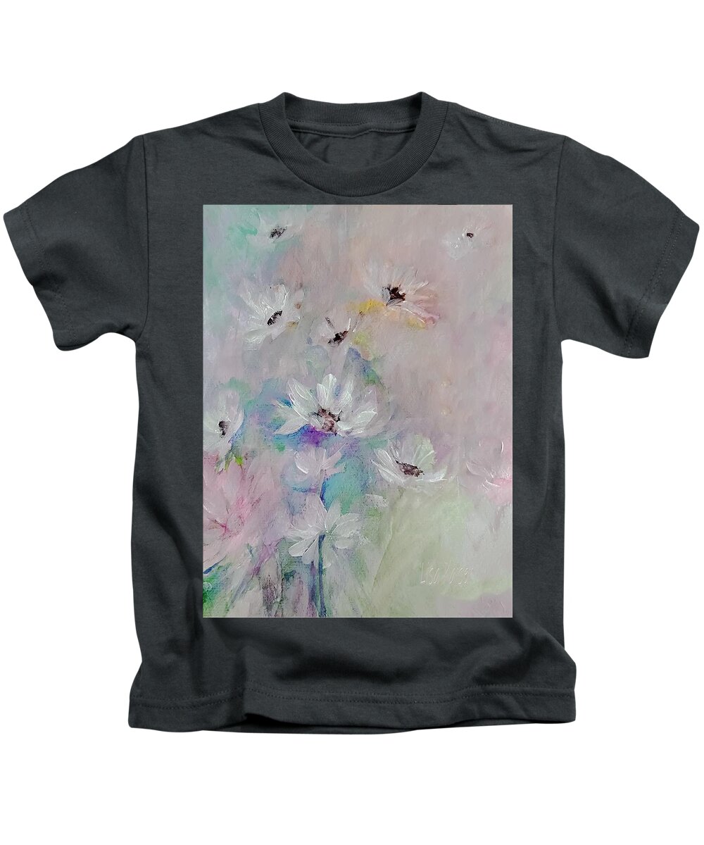 Daisies Kids T-Shirt featuring the painting Soft Summer Daisies by Lisa Kaiser