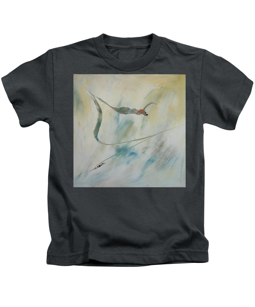 Abstract Kids T-Shirt featuring the painting Solo by Dick Richards