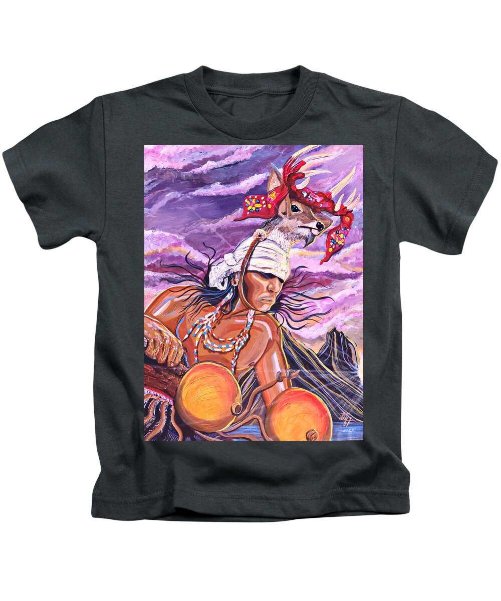  Kids T-Shirt featuring the painting Sonoran Son V by Emanuel Alvarez Valencia