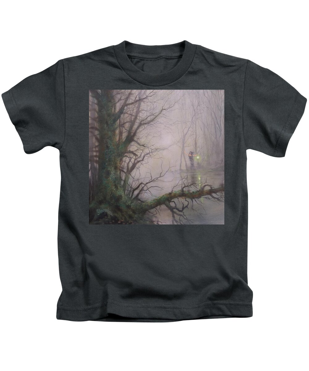 Halloween Kids T-Shirt featuring the painting Sorceress by Tom Shropshire