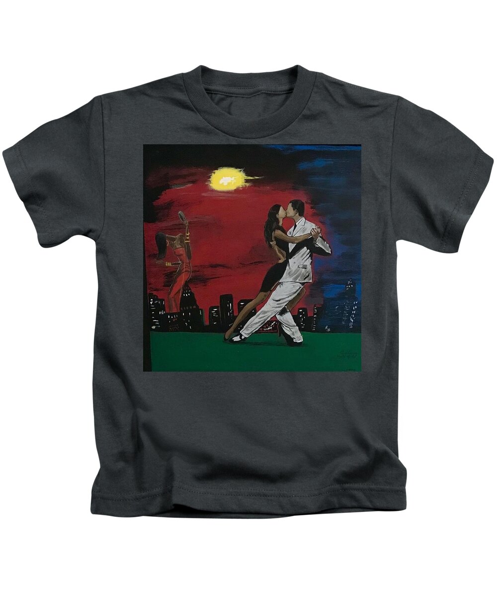  Kids T-Shirt featuring the painting Soul Tango by Charles Young