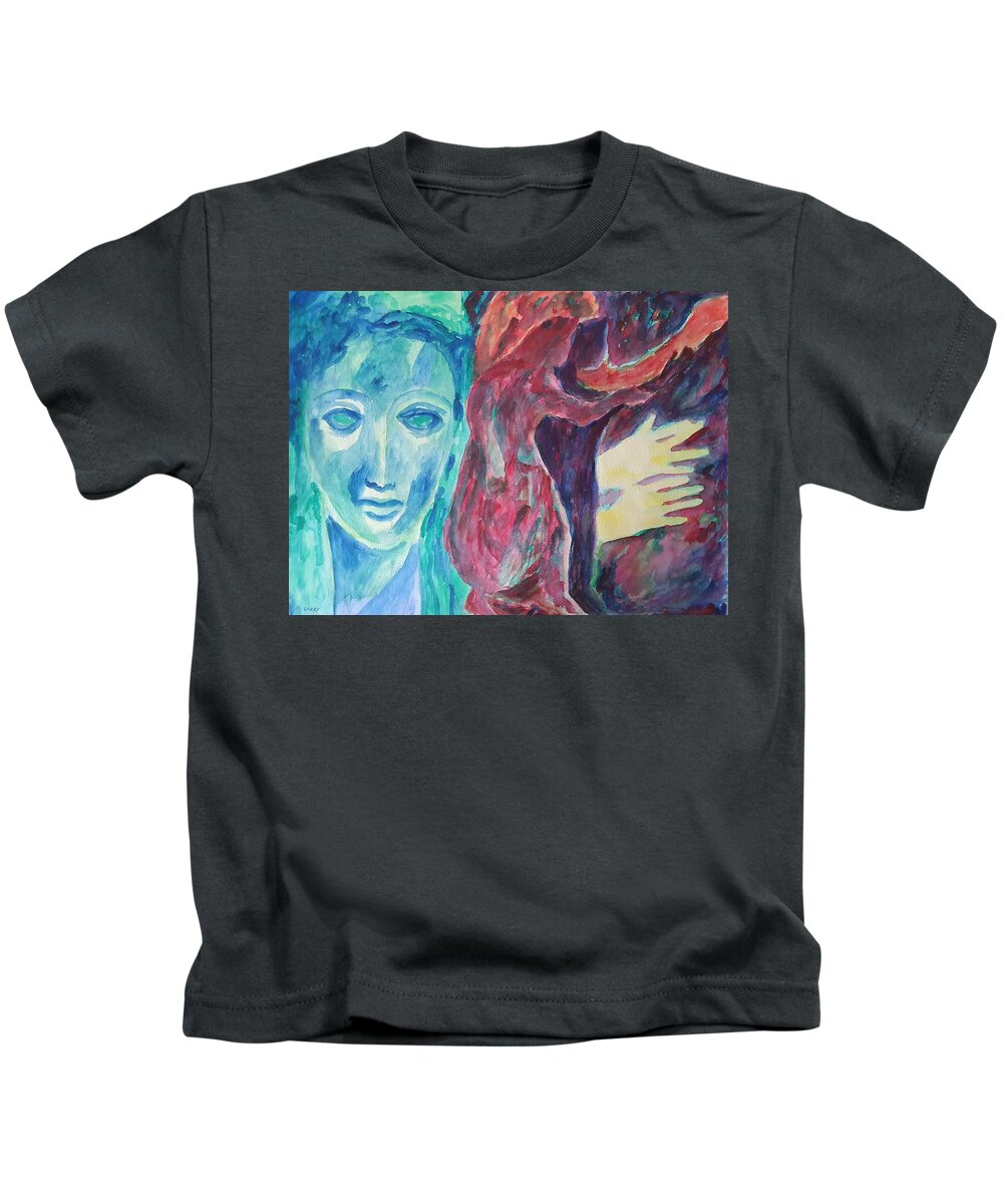 Masterpiece Paintings Kids T-Shirt featuring the painting Spinning Destiny by Enrico Garff
