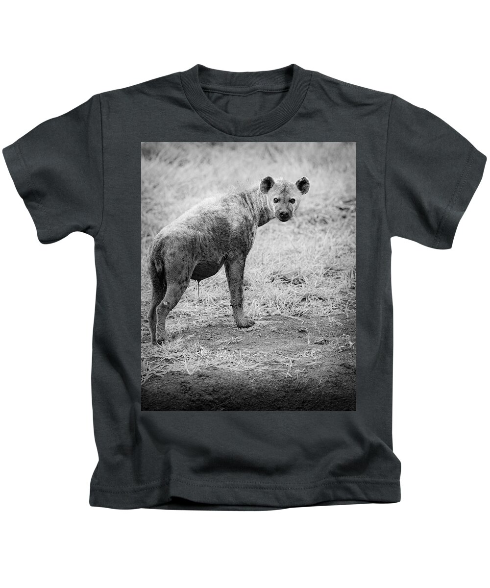 Carnivores Kids T-Shirt featuring the photograph Spotted Hyena by Maresa Pryor-Luzier