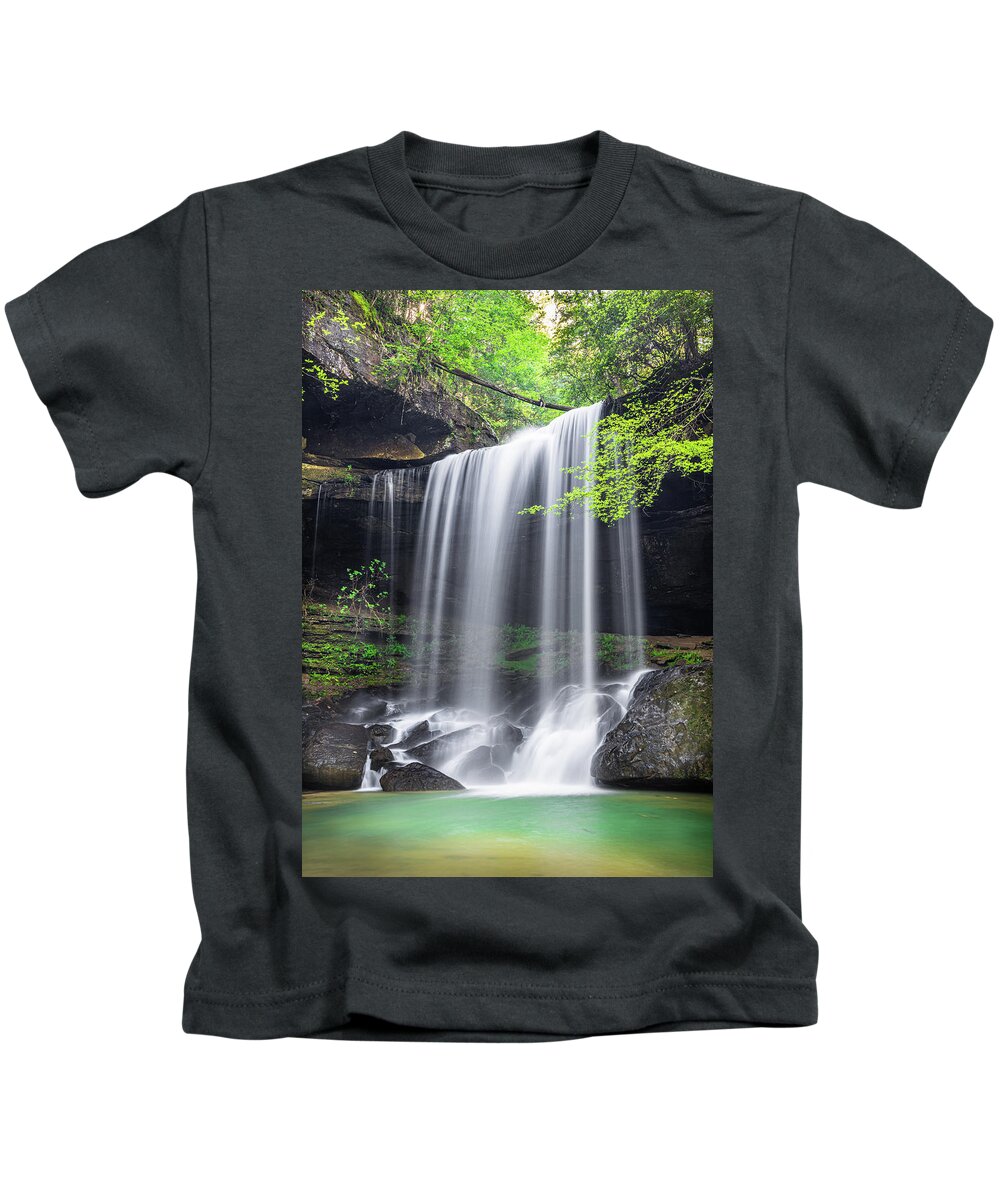  Sougahoagdee Falls Kids T-Shirt featuring the photograph Spring At Sougahoagdee Falls by Jordan Hill