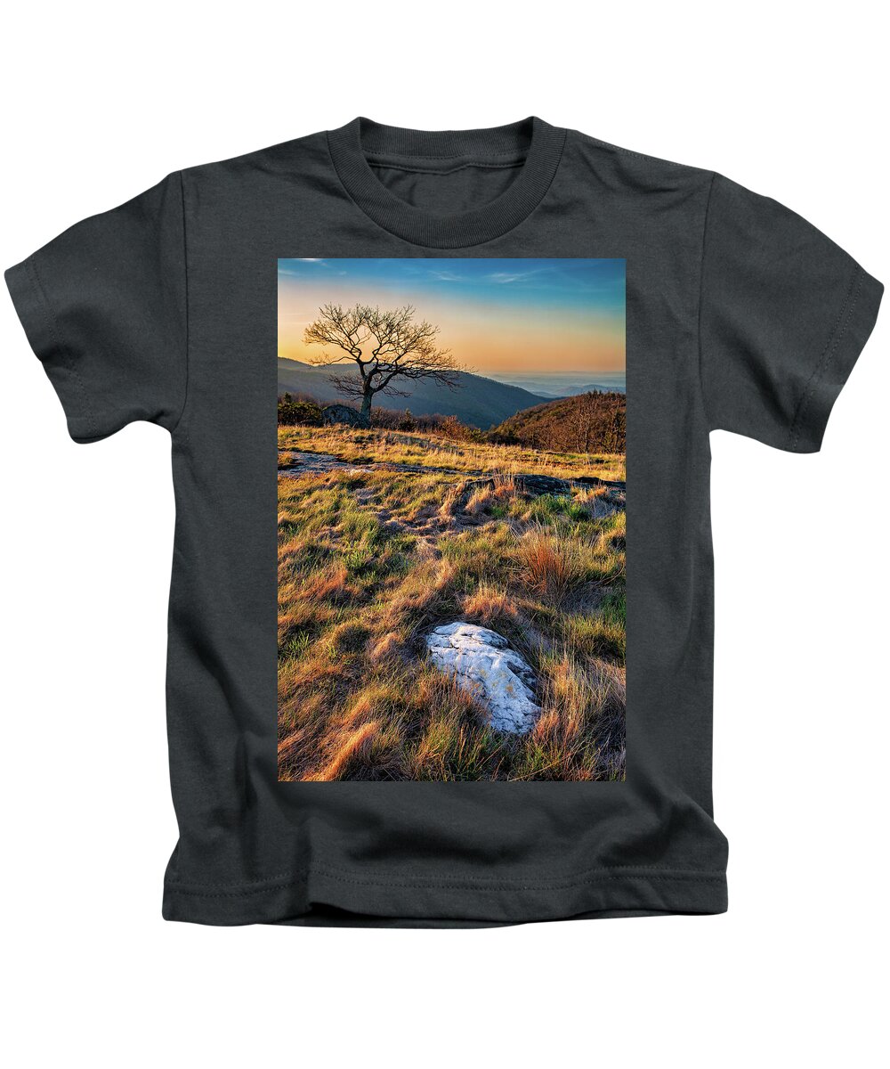 North Carolina Kids T-Shirt featuring the photograph Spring Long Grasses at Sunrise by Dan Carmichael