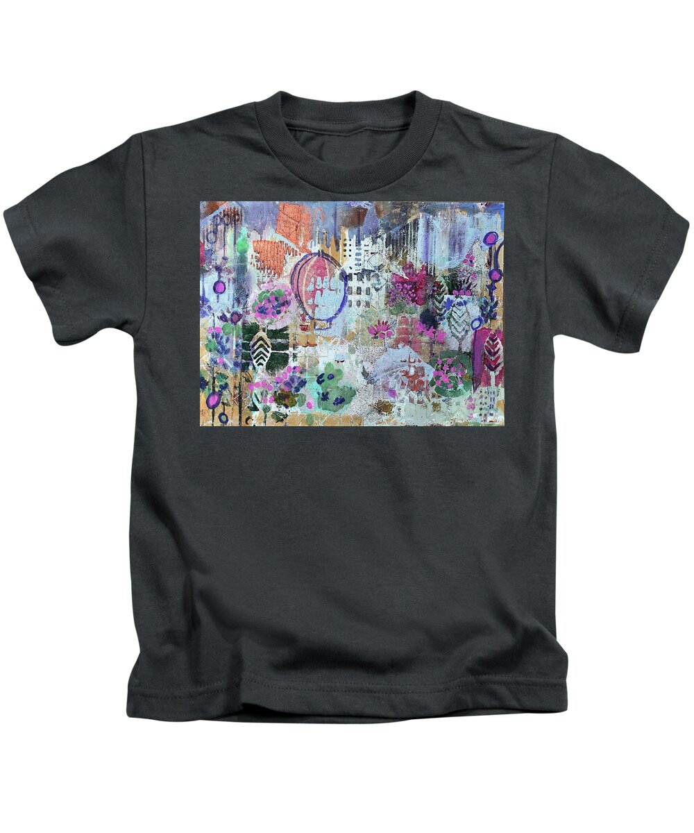  Kids T-Shirt featuring the painting Garden View by Tommy McDonell