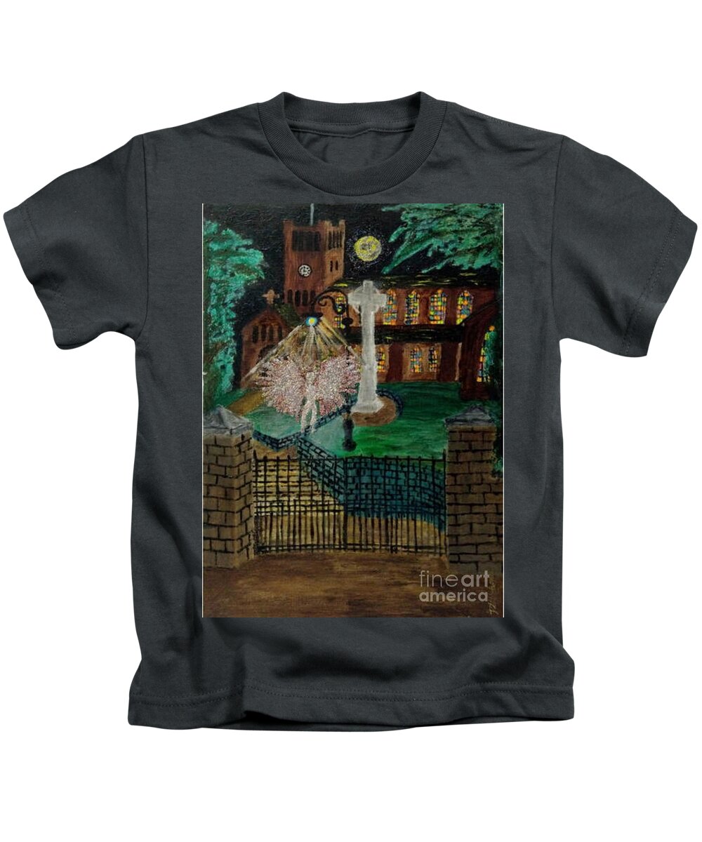 Church Kids T-Shirt featuring the painting St Giles Church by David Westwood