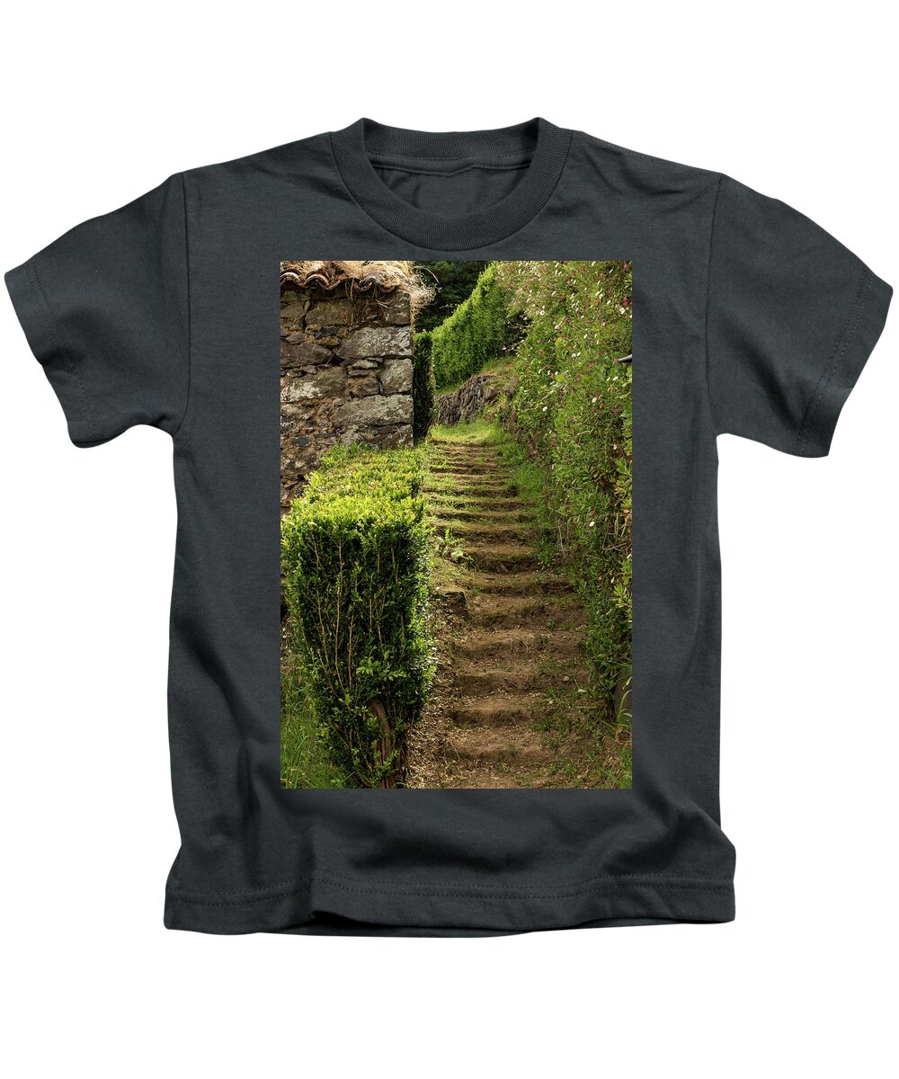 Moss Kids T-Shirt featuring the photograph Stairway to the Abandoned by Denise Kopko