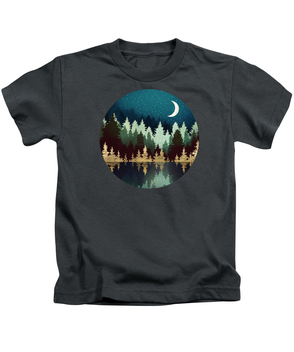 Stars Kids T-Shirt featuring the digital art Star Forest Reflection by Spacefrog Designs