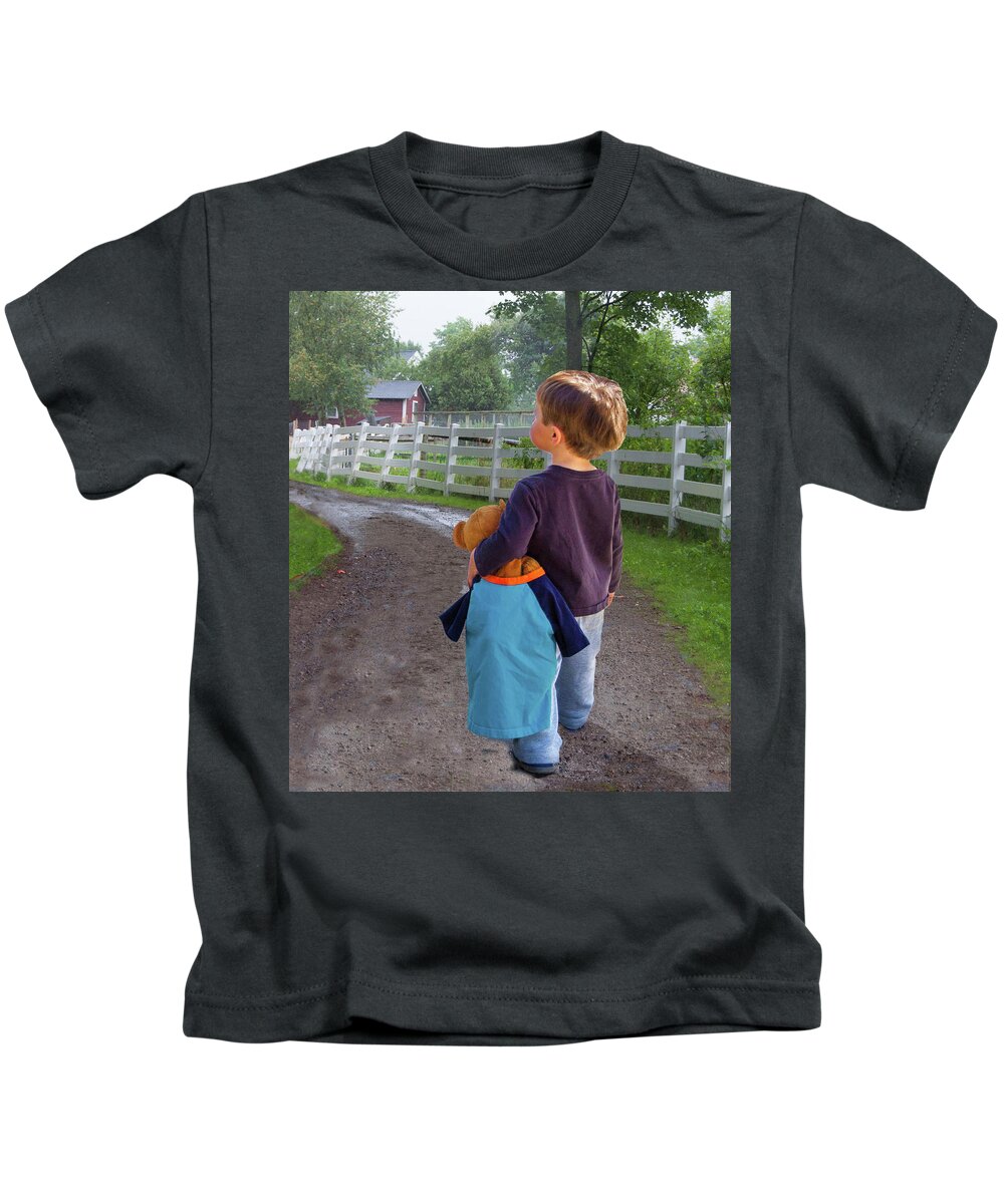 Childhood Kids T-Shirt featuring the photograph Steps by Edward Shmunes