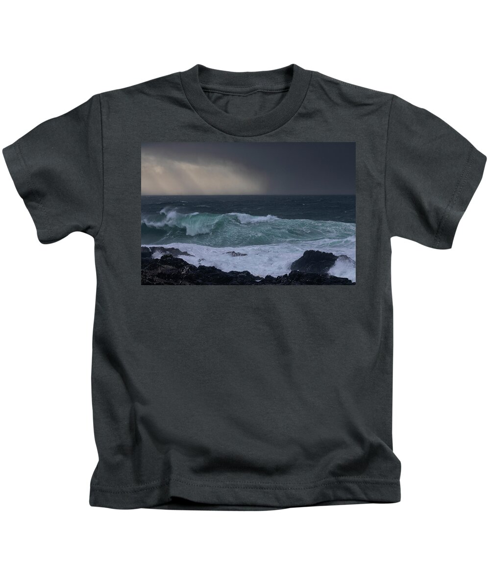 Ucluelet Kids T-Shirt featuring the photograph Storm Watching by Randy Hall