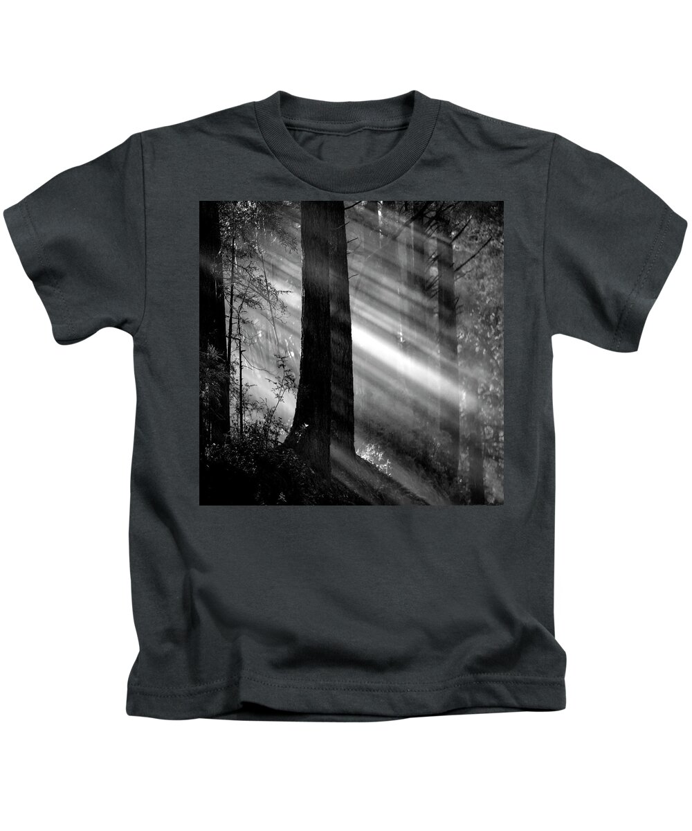 Streaming Sunlight Kids T-Shirt featuring the photograph Streaming sunlight by Donald Kinney