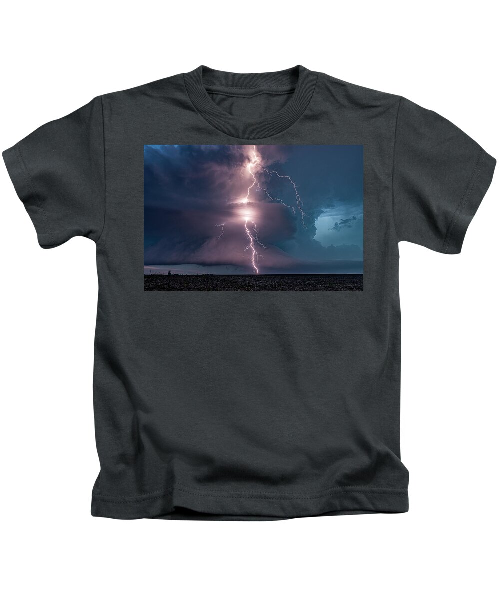 Lightning Kids T-Shirt featuring the photograph Striker by Marcus Hustedde