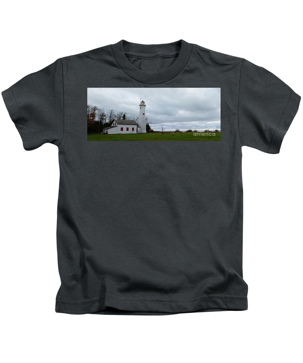 Lighthouse Kids T-Shirt featuring the photograph Sturgeon Point Ligthouse, Lake Huron #2 by Rich S