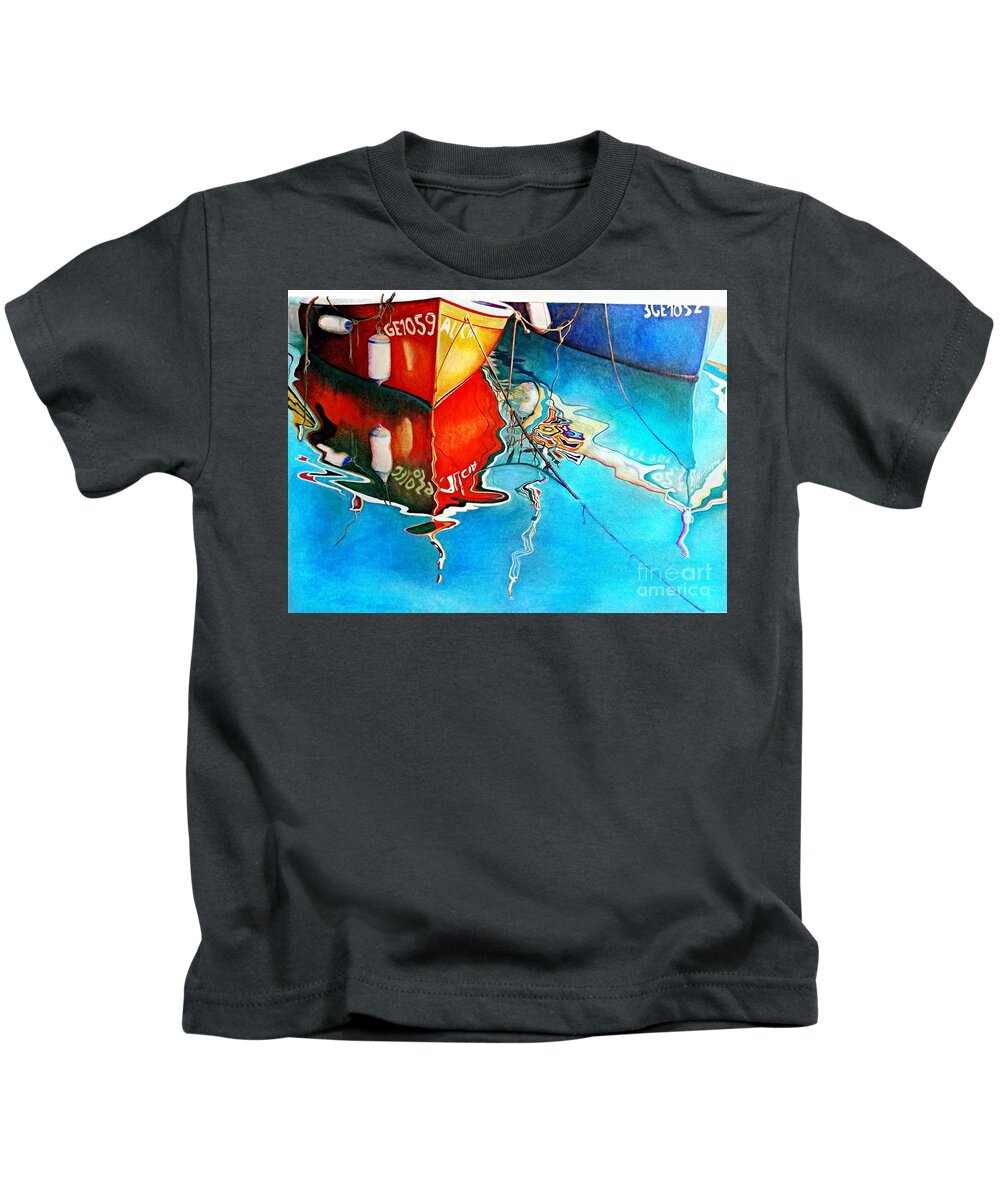 Drawing Kids T-Shirt featuring the drawing Summertime by David Neace