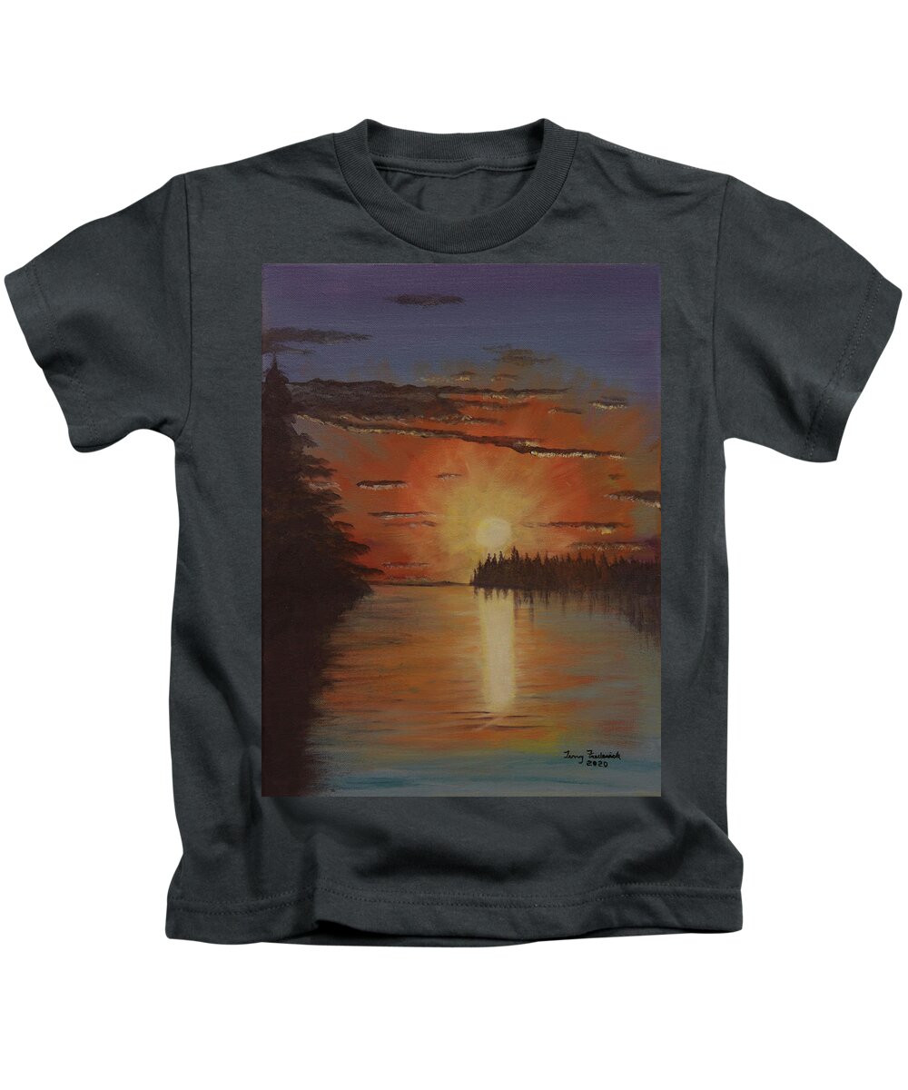 Sunrise Kids T-Shirt featuring the painting Sun Rise by Terry Frederick
