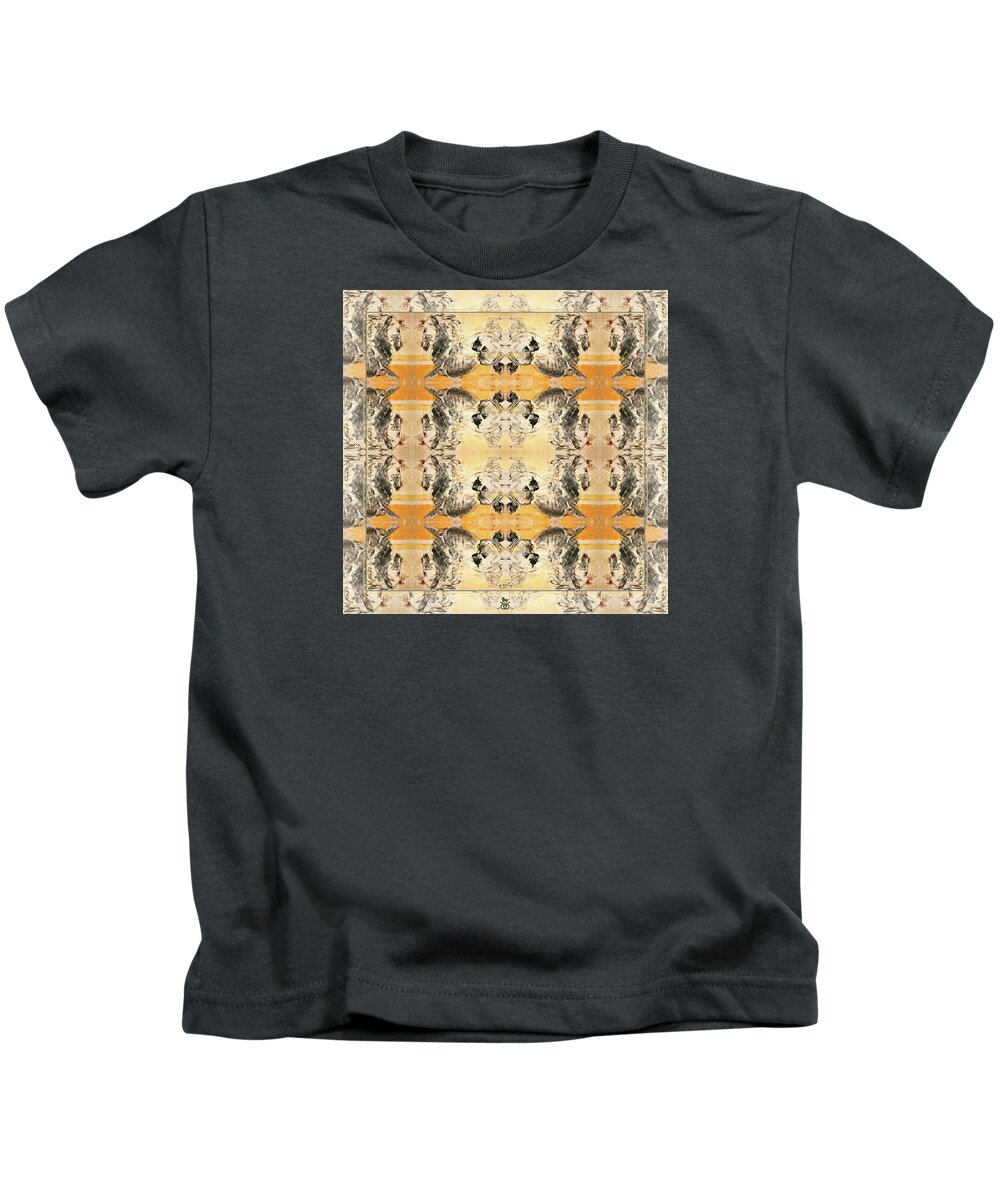 Equestrian Kids T-Shirt featuring the digital art Sun Stallion by Donna Bernstein