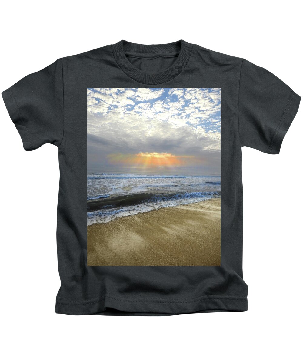 Sun Kids T-Shirt featuring the photograph Sunburst at St. Augustine Beach by Rod Seel