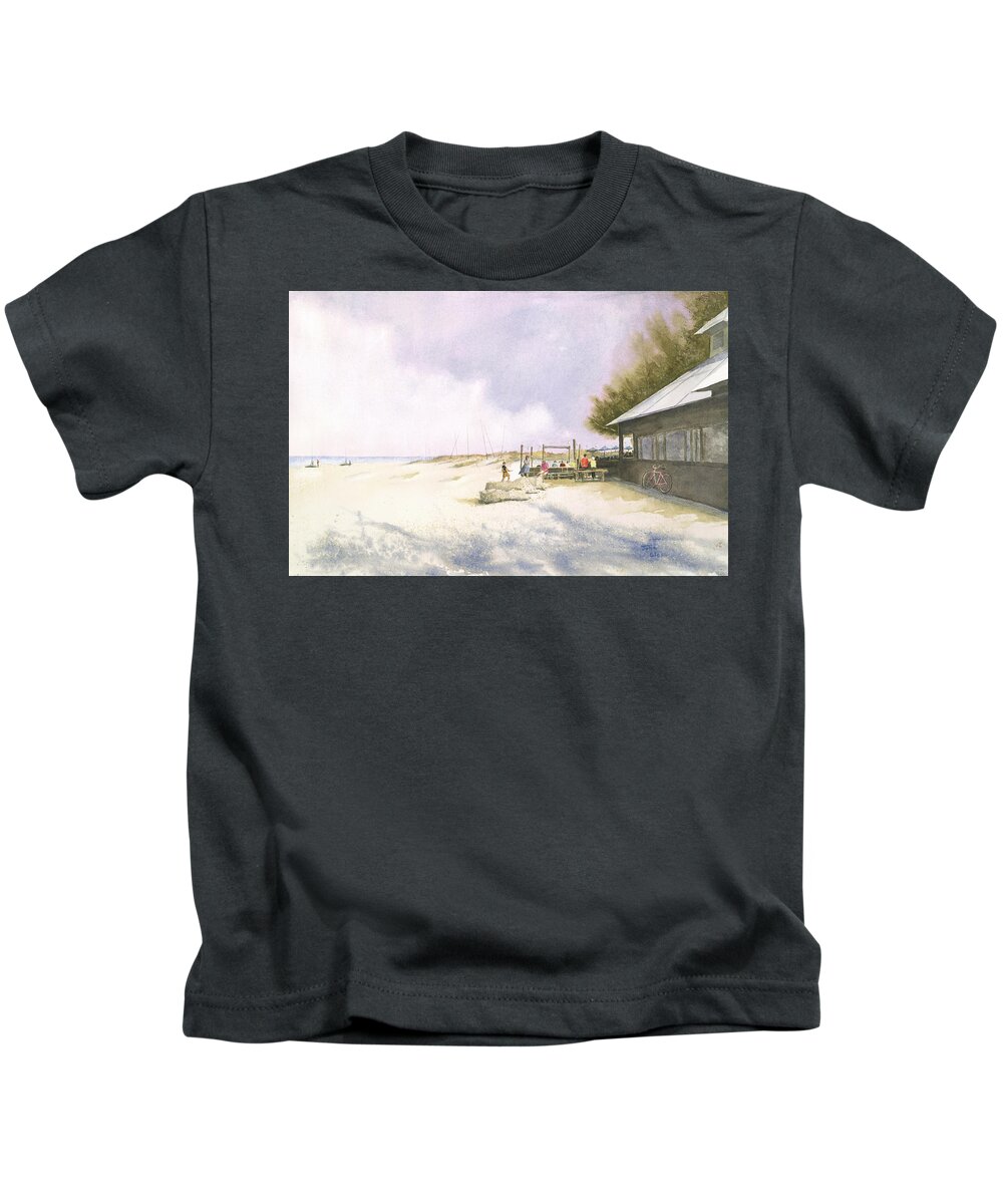 Bradenton Kids T-Shirt featuring the painting Sunday At The Sandbar by John Glass