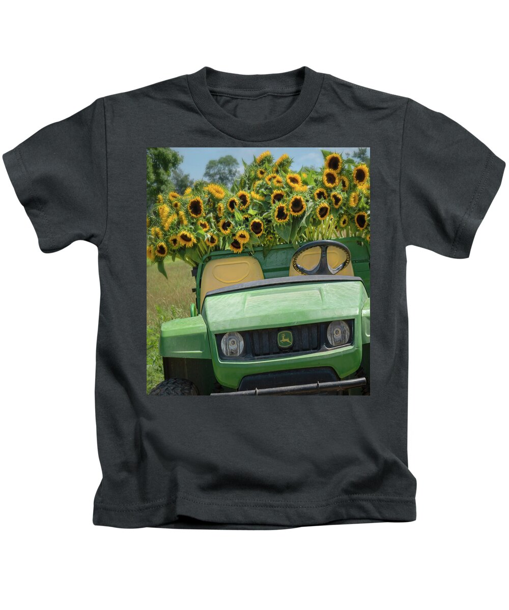 Sunflowers Kids T-Shirt featuring the photograph Sunflowers -- Flowers of Hope by Sylvia Goldkranz