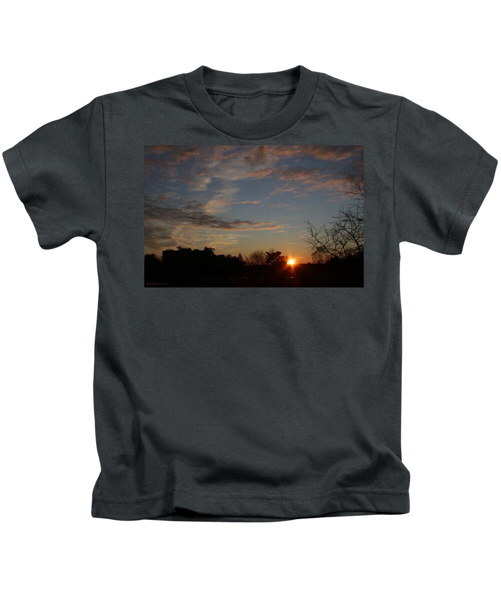 Sunrise Kids T-Shirt featuring the photograph Sunrise Blue and Gold January 19 2021 by Miriam A Kilmer