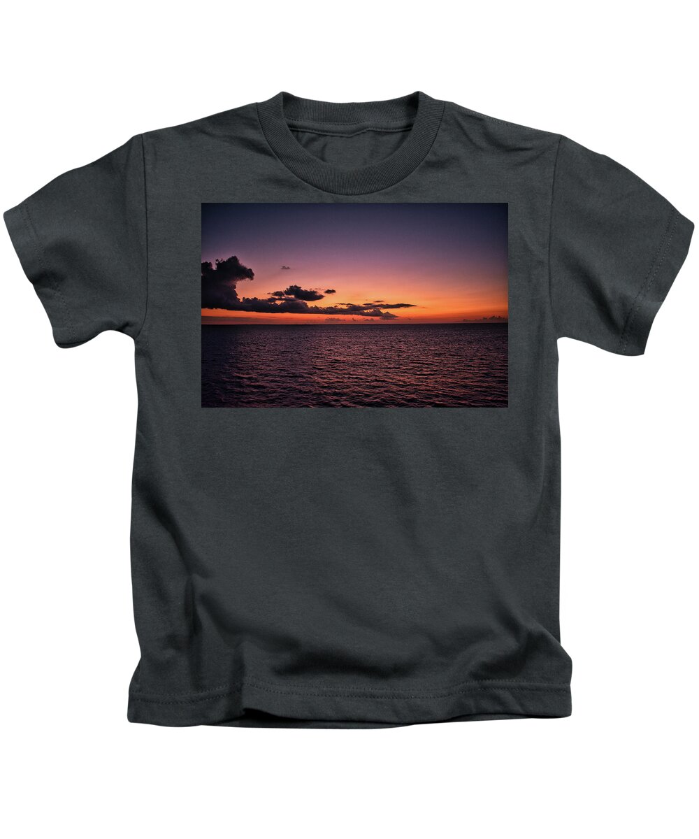 Sunset Kids T-Shirt featuring the photograph Sunset at Sea by Portia Olaughlin
