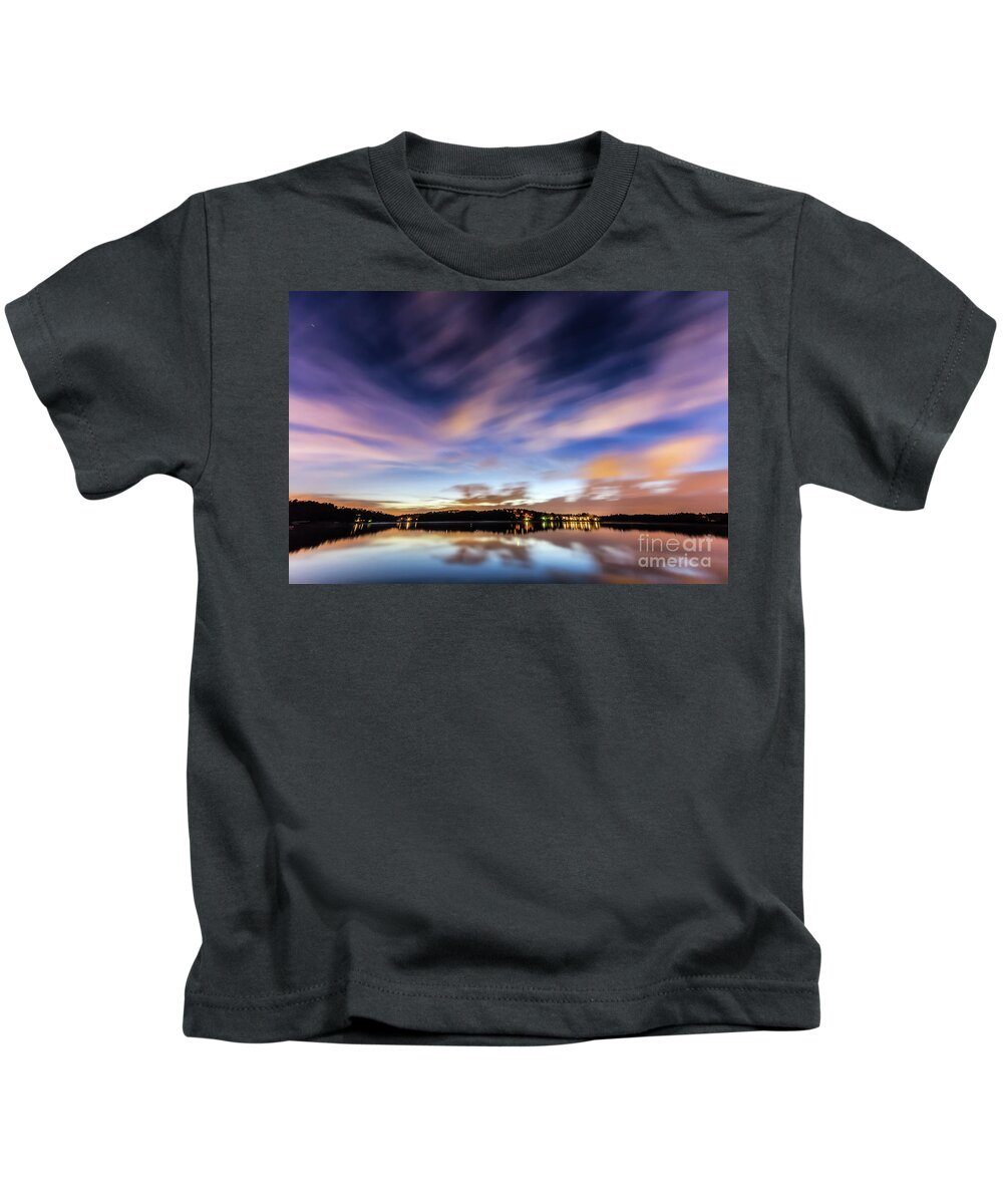 Lake-lanier Kids T-Shirt featuring the photograph Sunset by Bernd Laeschke