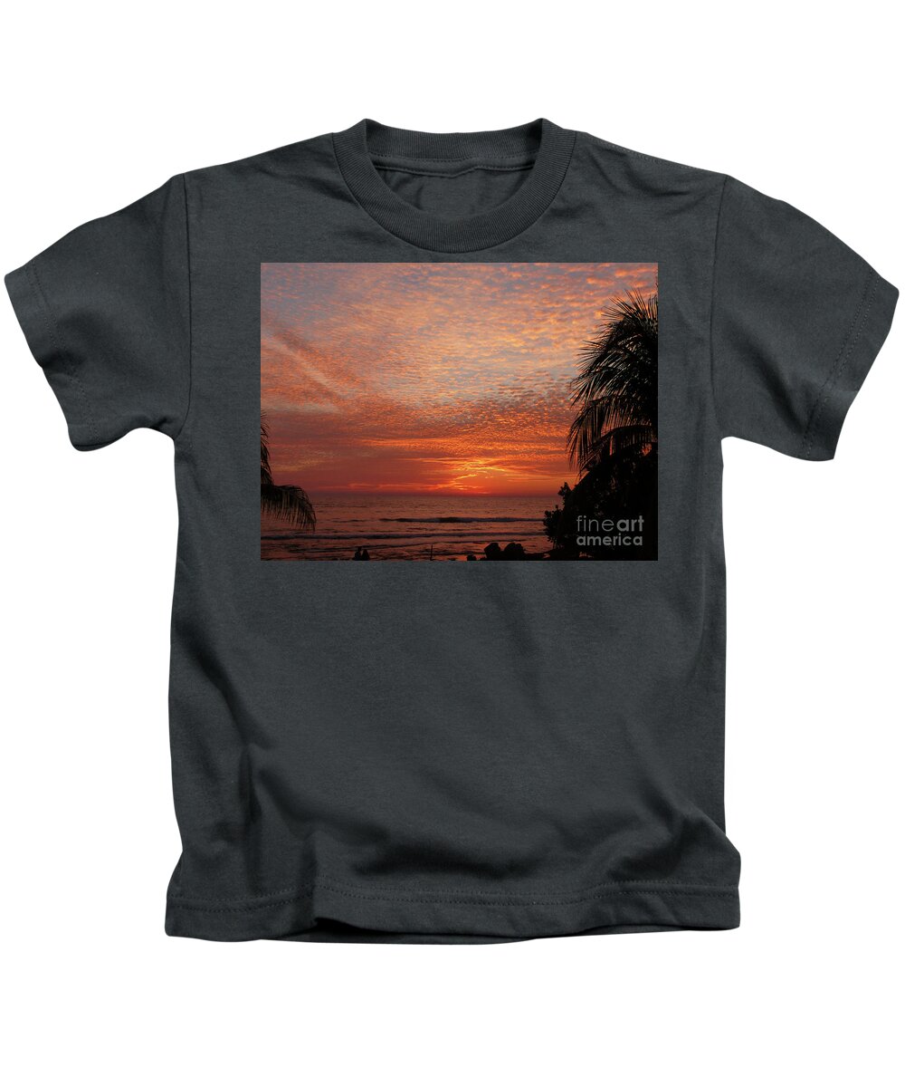 Setting Sun Kids T-Shirt featuring the photograph Sunset In Troncones by Rosanne Licciardi