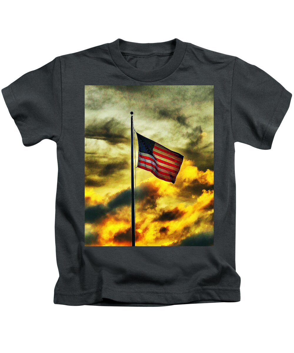  Kids T-Shirt featuring the photograph Sunset USA by Stephen Dorton