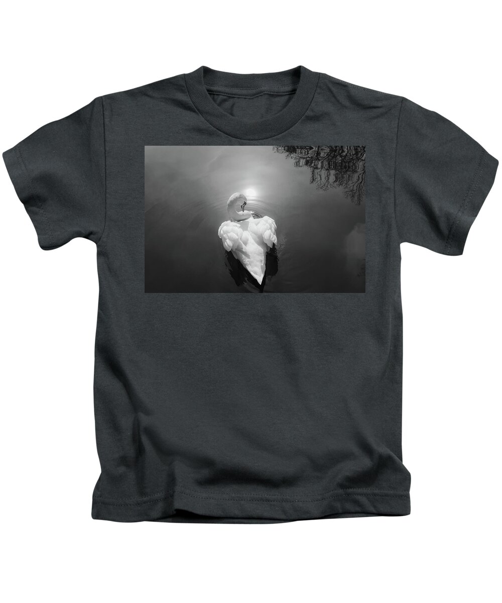 Swan Kids T-Shirt featuring the photograph Swan 3 by Cindy Robinson