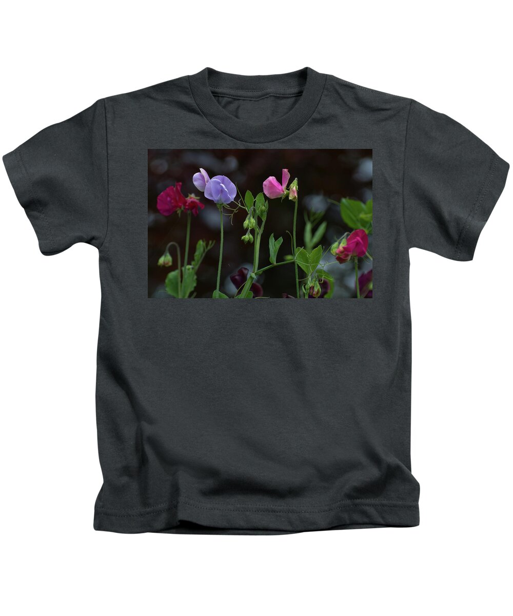 Sweet Pea Kids T-Shirt featuring the photograph Sweet Peas by Rob Hemphill