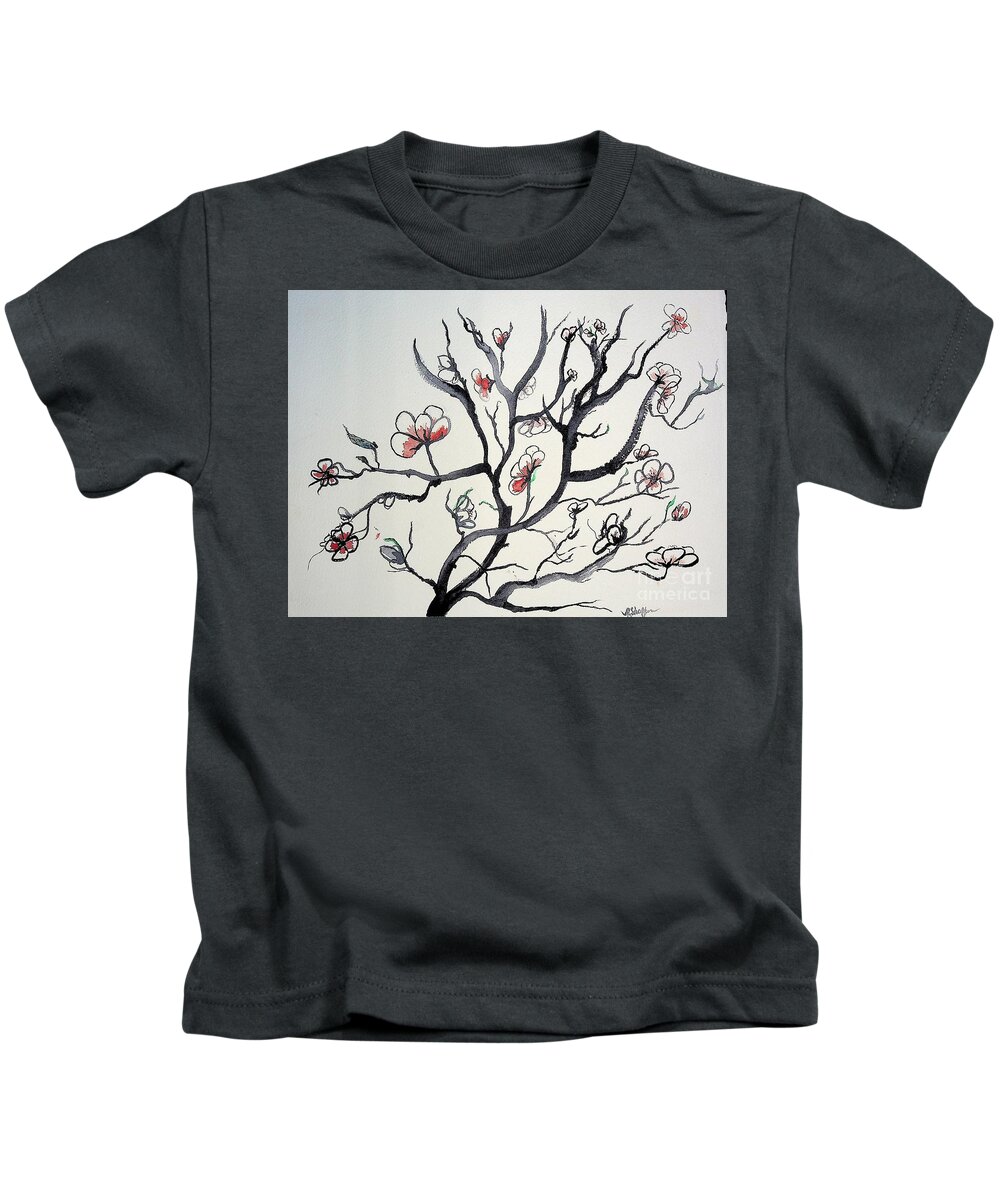 Tao Kids T-Shirt featuring the painting Tao Tree 2 by Valerie Shaffer
