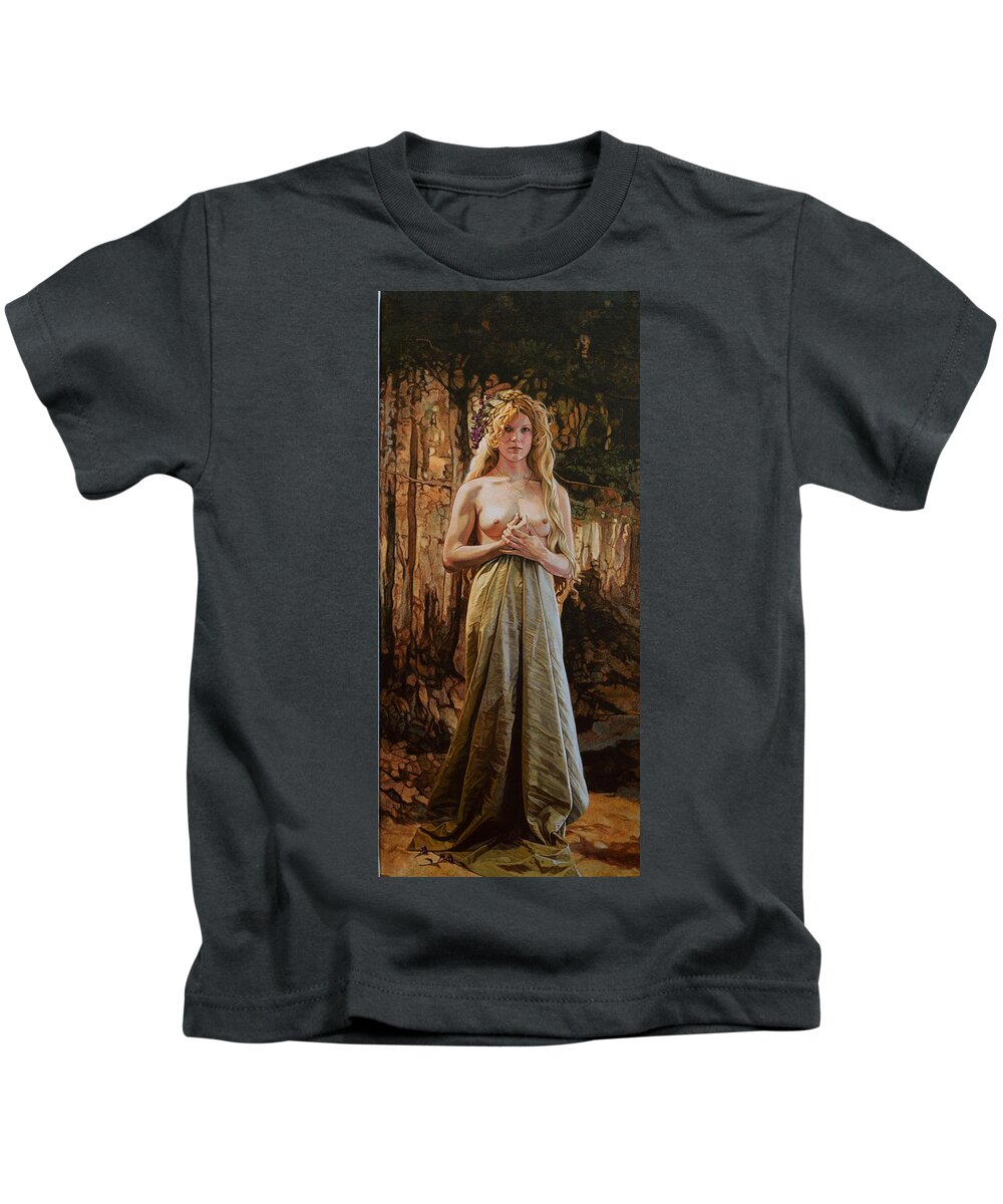 Mother Earth Kids T-Shirt featuring the painting Terra Mater by Patrick Whelan