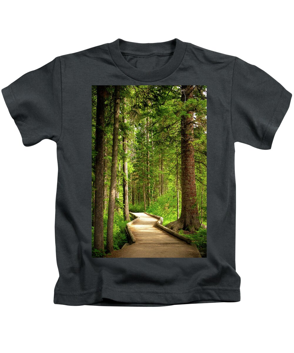 Tetons Kids T-Shirt featuring the photograph Tetons Boardwalk by Tara Krauss