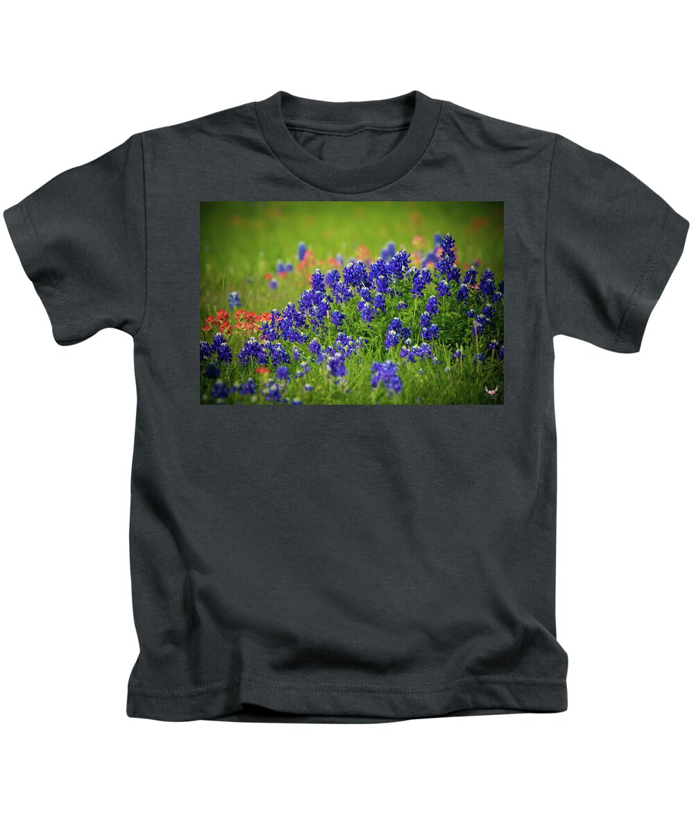 Bluebonnets Kids T-Shirt featuring the photograph Texas Wildflowers by Pam Rendall