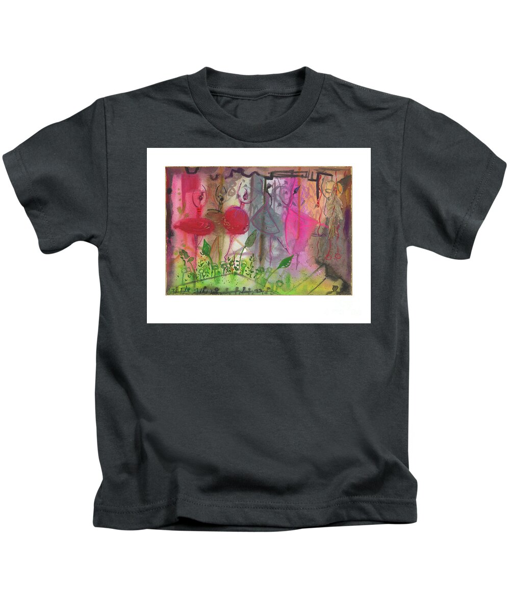 Ballet Kids T-Shirt featuring the painting The Ballet by Cherie Salerno
